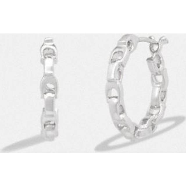 Signature Chain Small Hoop Earrings