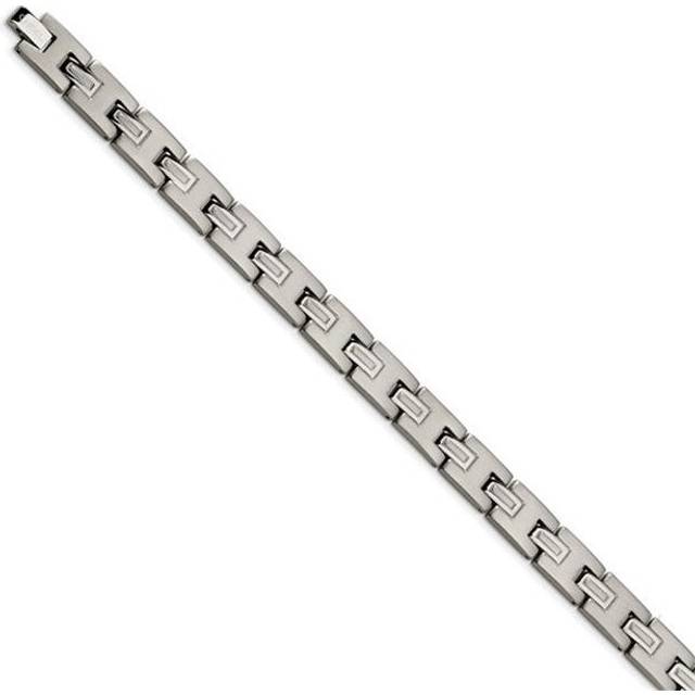 Chisel TBB111-8.75 8.75 in. Titanium Brushed & Polished Bracelet - Silver
