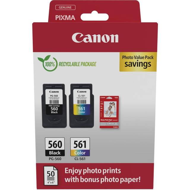 Canon PG- 560/CL-561 Black & Colour Standard Ink Cartridge