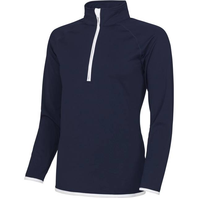 (XS, French Navy/ Arctic White) AWDis Just Cool Womens/Ladies Half Zip Sweatshirt