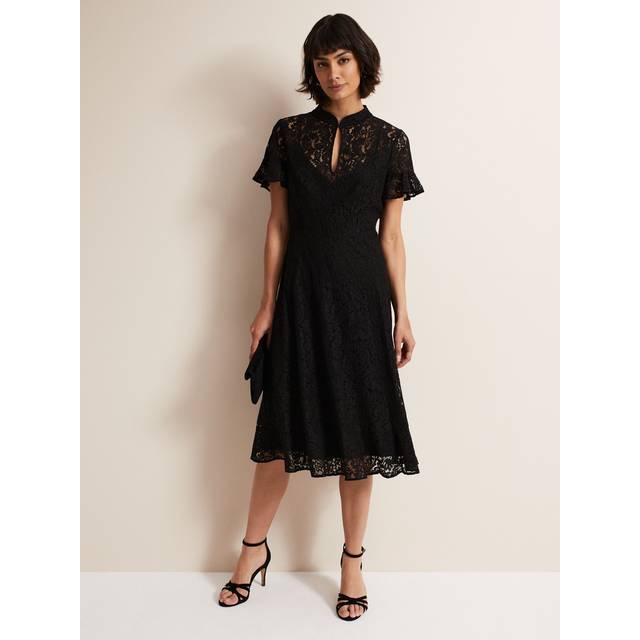 Phase Eight Women's Rimsha Black Lace Midi Dress - 6