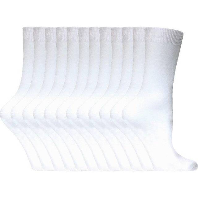 Sock Snob Womens Plain Cotton Rich Socks - White - UK 4-8