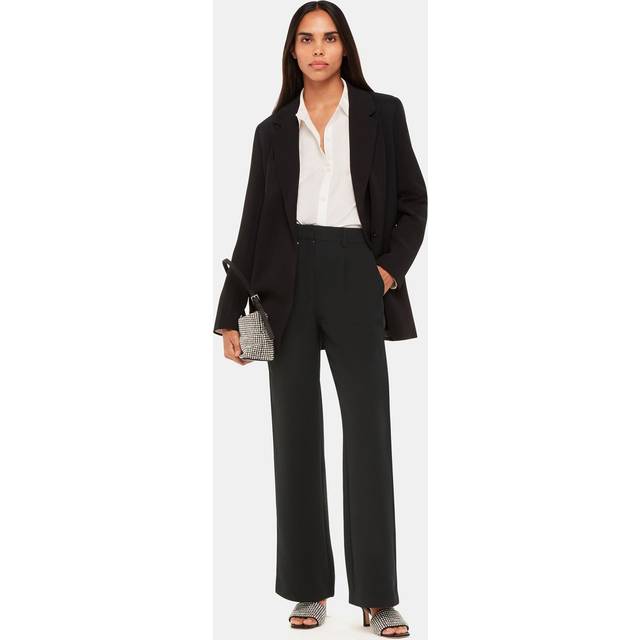Whistles Satin Side Stripe Tux Trousers, Black