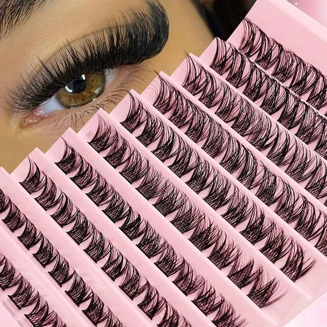 Asiteo Individual False Eyelashes 100 Clusters 7-16mm Mixed Length DIY Eyelashes Extension, Fluffy Segmented Grafting False Eyelashes Natural Cluster Lashes