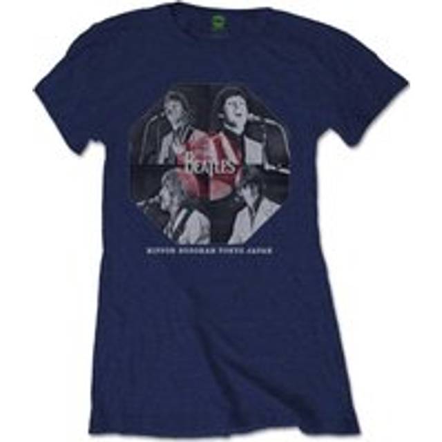 (L, Navy Blue) The Beatles Womens/Ladies Budokan Octagon T-Shirt