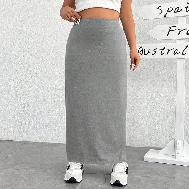 SHEIN Plus Size High Waisted Knitted Skirt