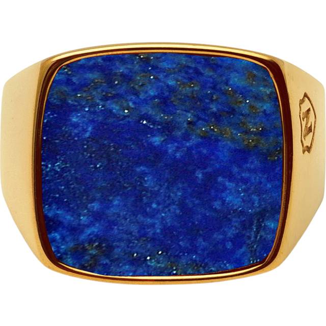 Nialaya Men's Gold Signet Ring With Blue Lapis Herr Ringar Stl. 11 - Från Magasin - Gold And Blue (11)