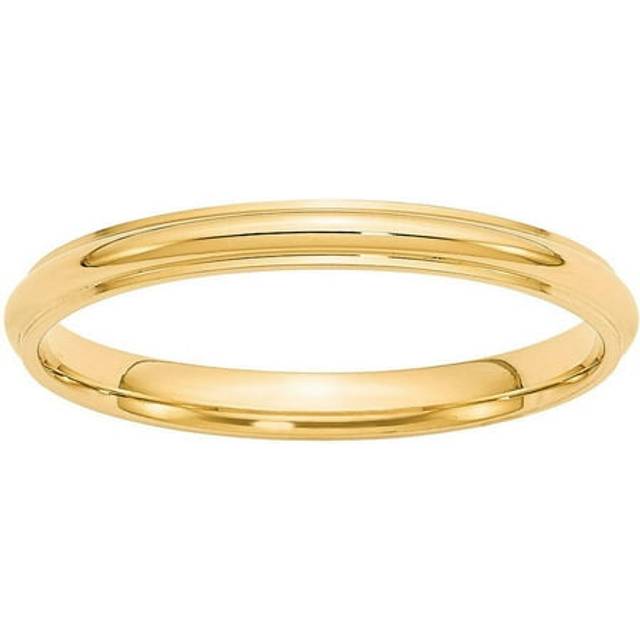 Quality Gold HRE025-5.5 14K Yellow Gold 2.5 mm Half Round with Edge Band, Size 5.5