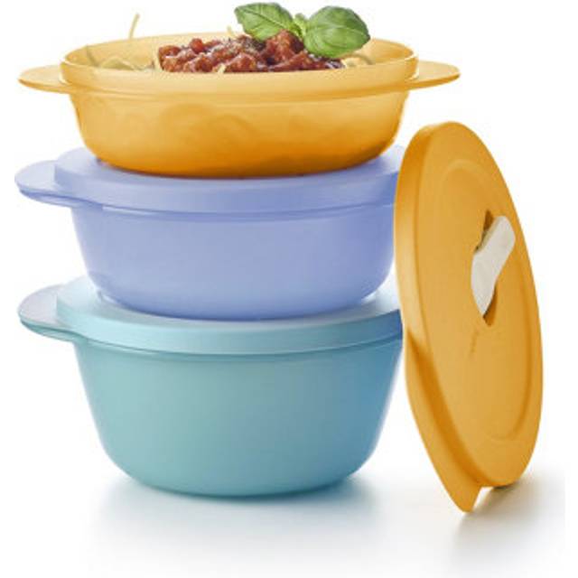 TUPPERWARE 3-piece Medium Bowl Set - Green, Blue, Orange