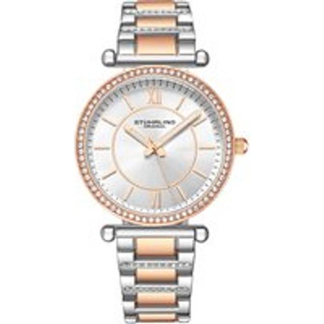 Womens Aria 3905 Wrist Quartz Watch 36mm Case with Stainless steel link bracelet - Pink - One Size
