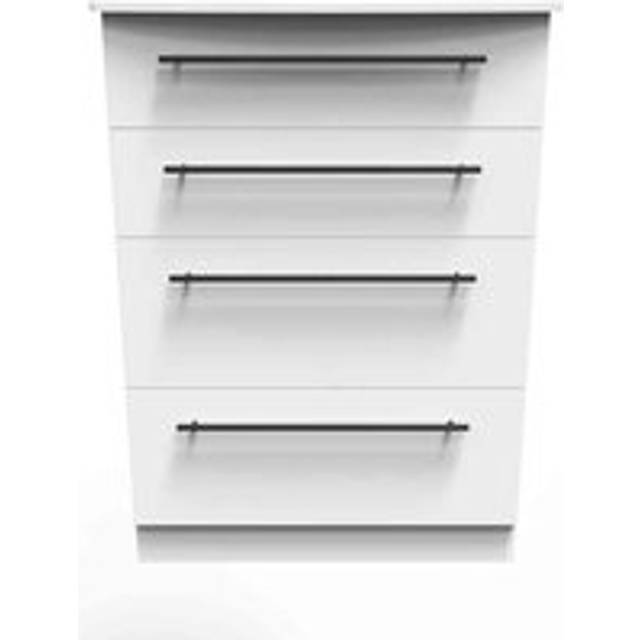 Welcome Furniture Ready Assembled Beverley 4 Drawer Deep Chest In White Ash, White