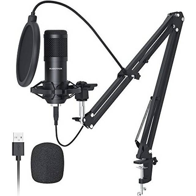 SUDOTACK kondensatormikrofon, USB, njurmikrofon, PC, professionell, podcasting, inspelning, YouTube, hemmastudio, röstoff