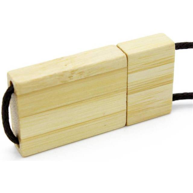 Lanyard Wooden USB Flash Drive red wood pendrive  64GB bamboo Memory Stick wedding gifts free custom logo