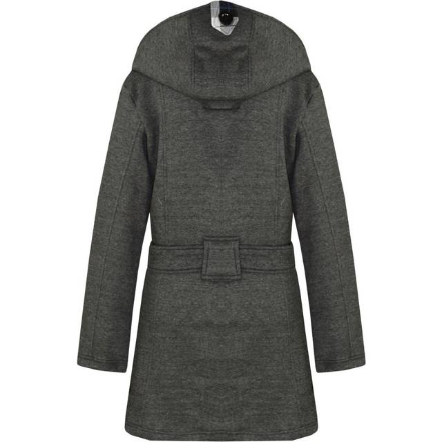(11-12 Years) Kids Girls Overcoat Hooded Trench Coats Lapels Charcoal Padded Long Parka Jacket