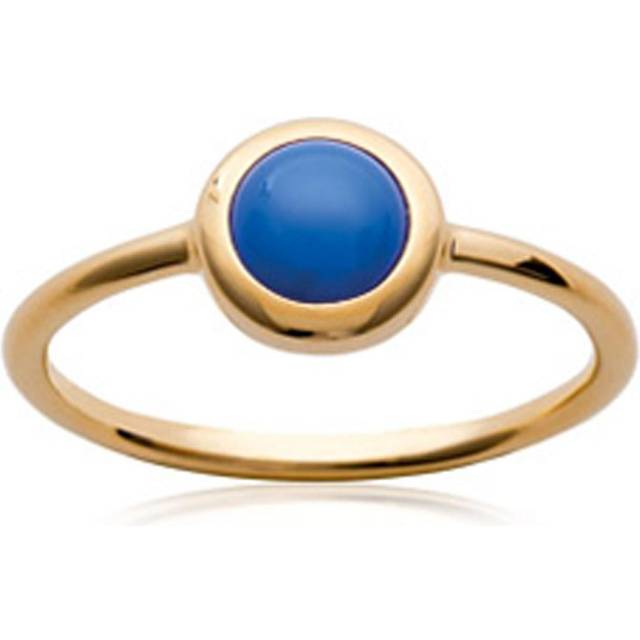Gold plated ring 'Princess Opale' golden blue - 8 mm 54 gold