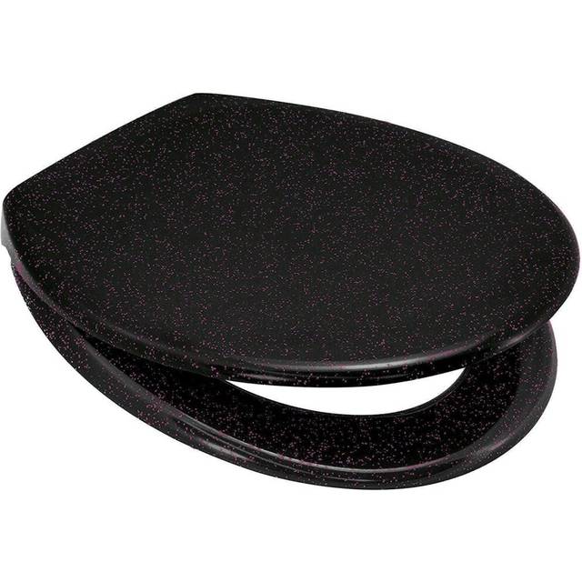 Pink Glitter Black Soft Close Toilet Seat Quick Release