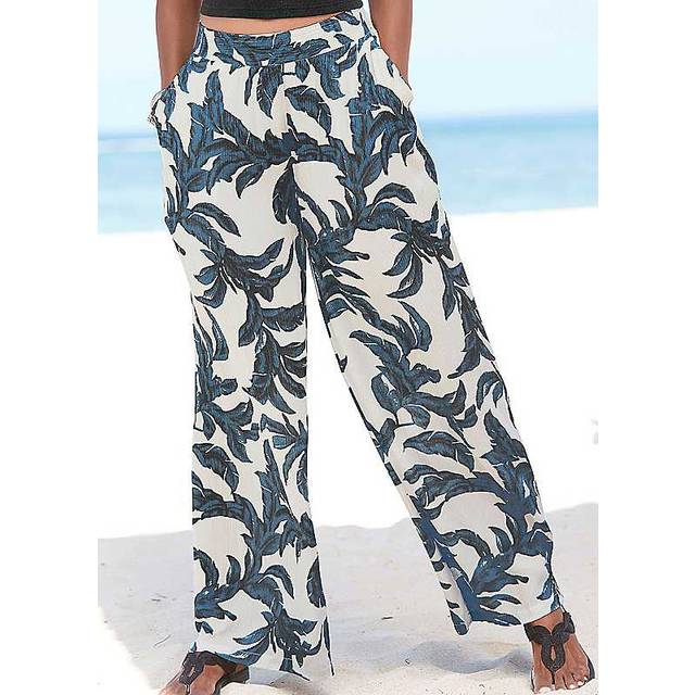 s.Oliver Wide Leg Palazzo Pants - White Print