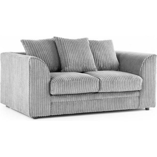 Luxor Jumbo Cord Fabric 2 Seater Sofa - Silver - One Size