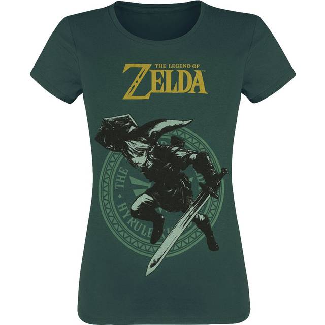 The Legend Of Zelda - gaming T-shirt - Link Pose - M XXL - för mörkgrön