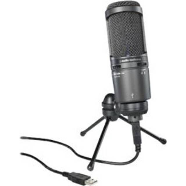 Audio-Technica AT2020USB+ Cardioid Condenser Microphone (USB-anslutning) för voiceover, podcasting, streaming och inspelning