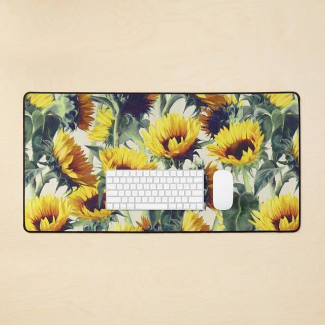 Desk Mat Sunflowers Forever Large Gaming Mouse Pad 35x16 inch