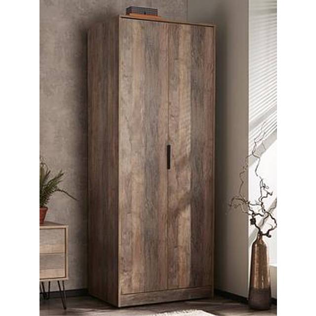 Welcome Furniture Ready Assembled Hong Kong G 2 Door Wardrobe In Vintage Oak, Brown