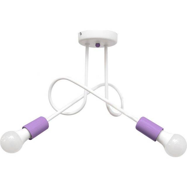 Helam - Oxford Multi Arm Semi Flush Ceiling Light White, Purple 38cm