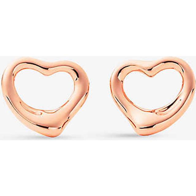 Tiffany & Co Womens 18k Rose Gold Elsa Peretti Open Heart Earrings in 18ct 1 Size - 18K ROSE GOLD