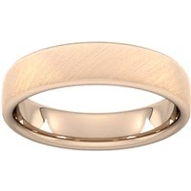 5mm Slight Court Standard Diagonal Matt Finish Wedding Ring In 18 Carat Rose Gold - Ring Size Z