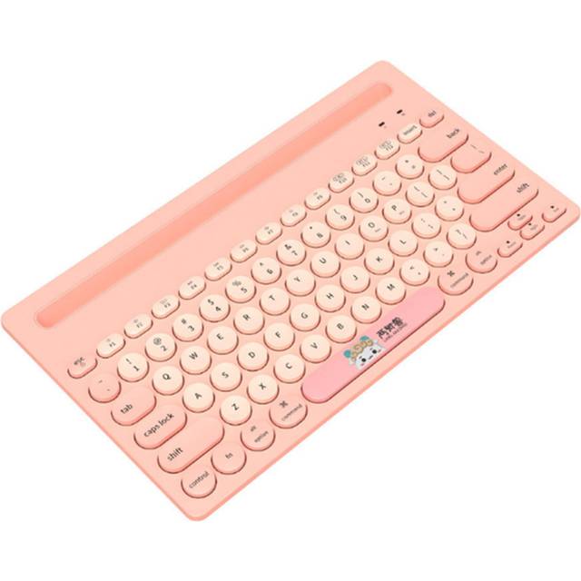 K46 79-key Computer Wireless Bluetooth Mechanical Keyboard 2.4G Round Keycap Gaming Three-mode Keyboard for Laptop