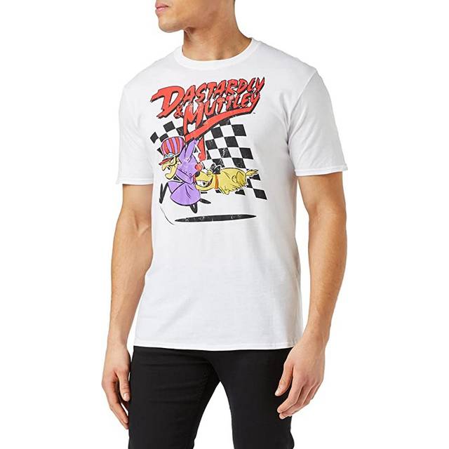 (M, White) Wacky Races Mens Dastardly & Muttley T-Shirt