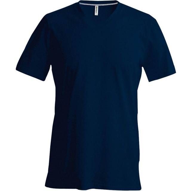 (M, Navy) Kariban Mens Short Sleeve V Neck Slim Fit T-Shirt