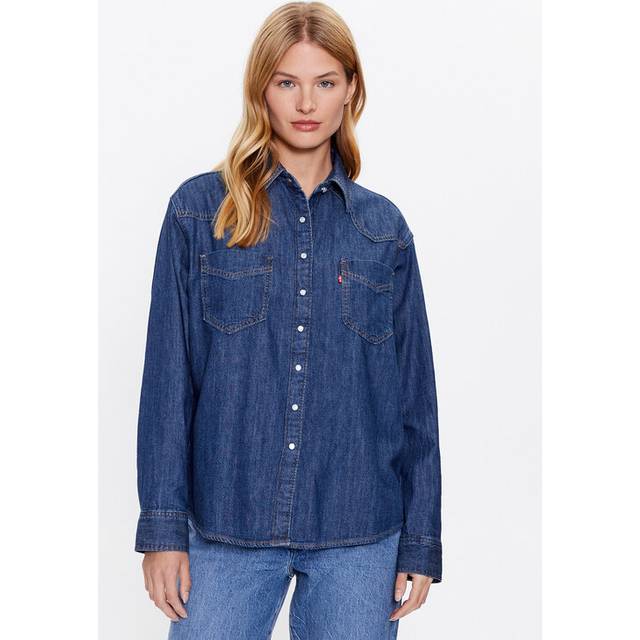 Levi's Womens Levis Donovan Western Shirt in Denim - Blue Cotton - Size 8 UK