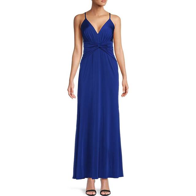 Eliza J Ruched Empire-Waist Gown