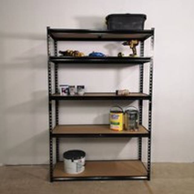 Samuel Alexander 122 x 183cm Heavy Duty Garage Shelving Unit - Black - 46 x 122 x 183cm