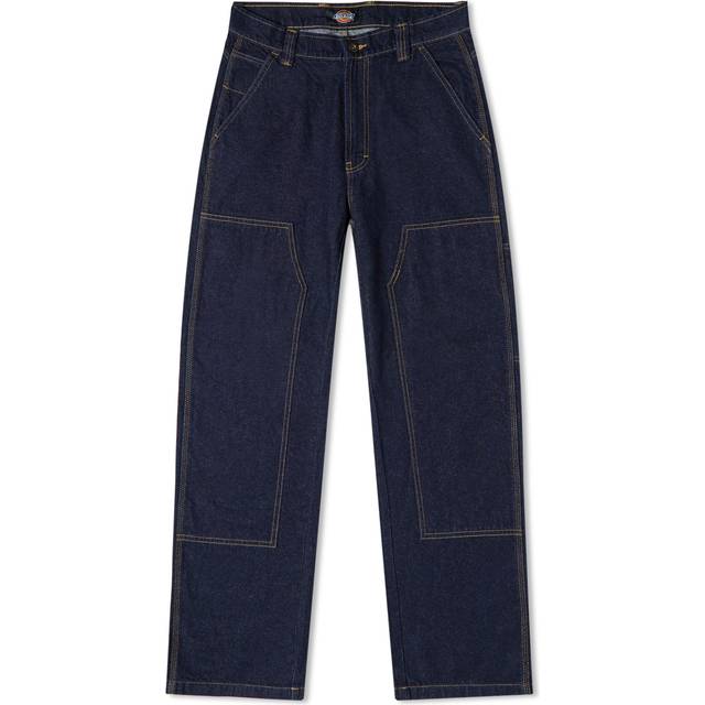 Dickies, Jeans, Dame, Blå, W29, Denim, Dobbelt Knæ Denim Bukser Høj Talje