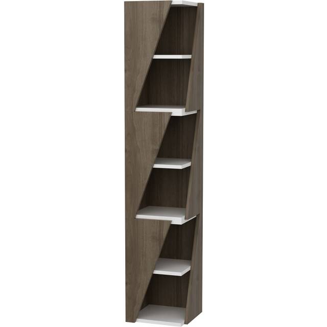 Decorotika Arrow 6-tier Corner Bookcase Bookshelf - Walnut Black, Multi