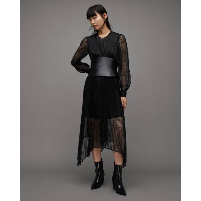 AllSaints Norah Lace Midi Dress