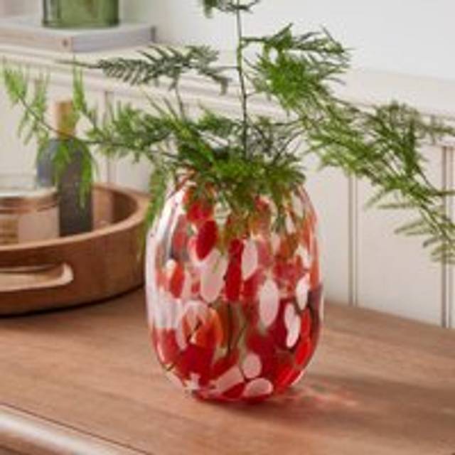 Confetti Glass Vase - Red