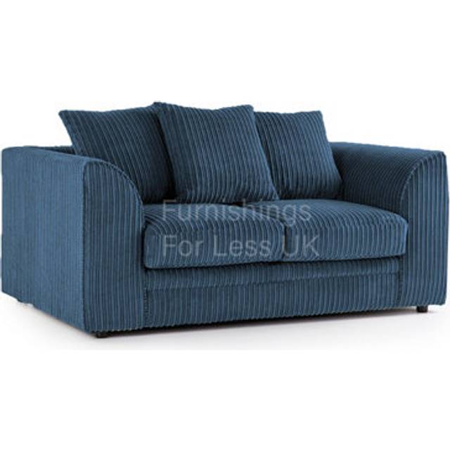 Luxor Jumbo Cord Fabric 2 Seater Sofa - Blue - One Size