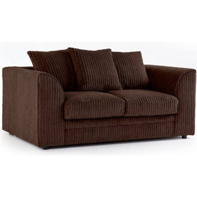 Luxor Jumbo Cord Fabric 2 Seater Sofa - Chocolate - One Size