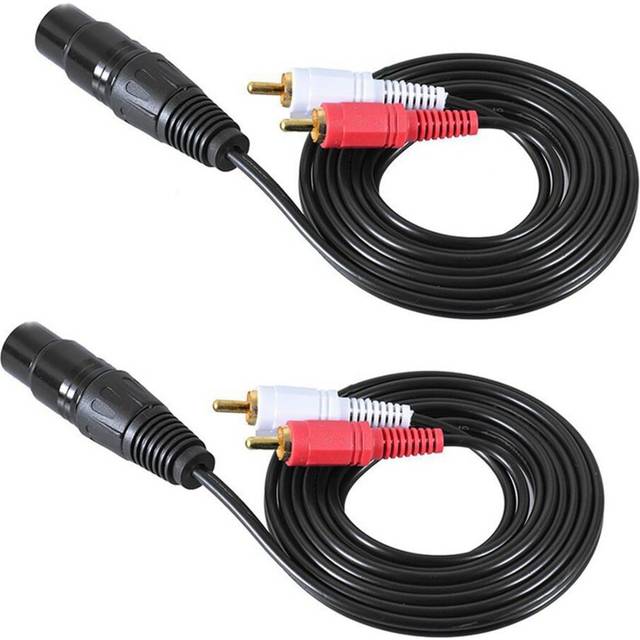 2X 1.5M/ 5Ft Stereo Audio Splitter Patch Y Cable Cord 1 XLR Female to 2 RCA Male Plug