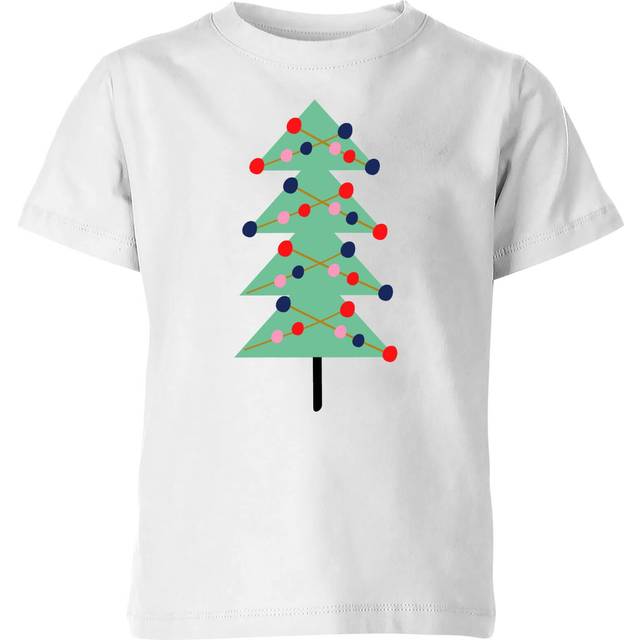 Christmas Tree With Lights Kids' T-Shirt - White - 5-6 Years - White