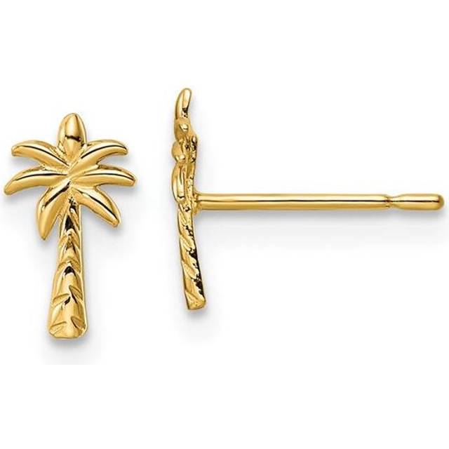 14K Yellow Gold Madi K Palm Tree Post Earrings