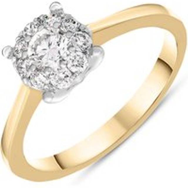 18ct Yellow Gold Diamond Round Brilliant Cut Cluster Ring