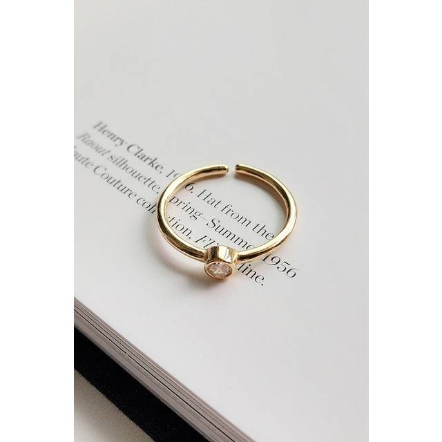 Elk & Bloom Women's 14K Gold Zircon Stacking Band Ring - One Size