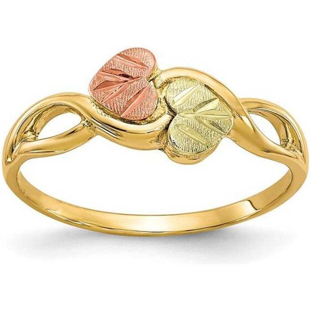 10K Yellow Gold Tri-Color Black Hills Gold Ring - Size 6