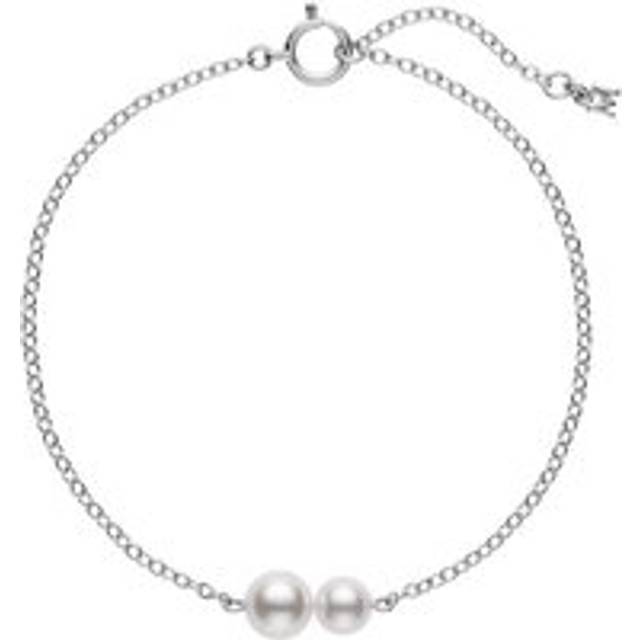 Mikimoto 18ct White Gold White Akoya Pearl Chain Bracelet