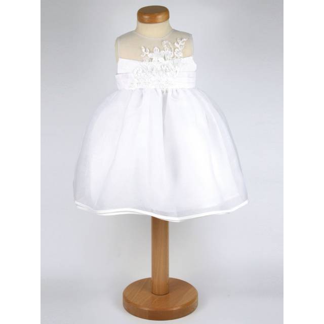 Heritage Girls Rosie - White Sleeveless Special Occasion Party Dress Cotton - Size 12-18M