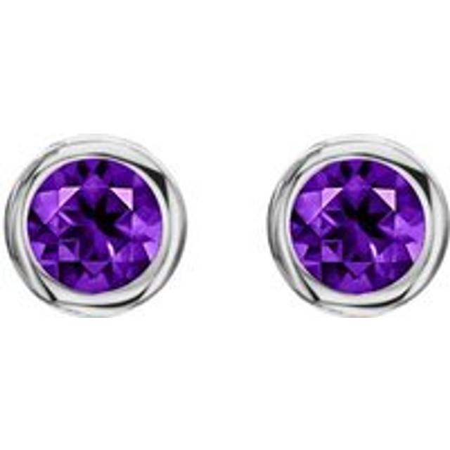 18ct White Gold 0.88ct Amethyst Round Stud Earrings